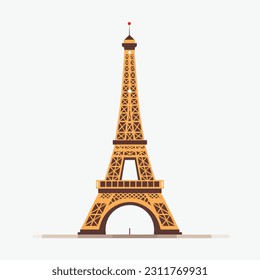Vector de la Torre Eiffel aislado en blanco