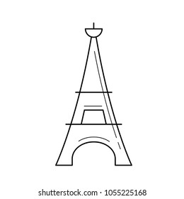 Eiffel tower vector line icon isolated on white background. Eiffel tower line icon for infographic, website or app. Icon designed on a grid system.