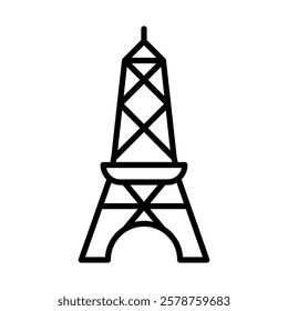 Eiffel Tower Vector Line Icon Design