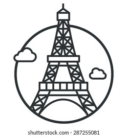Eiffel Tower Vector Line icon