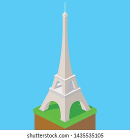 Eiffel tower vector on a blue background