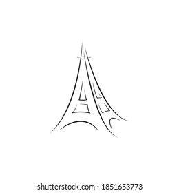 eiffel tower vector outline abstract