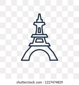 Eiffel tower vector outline icon isolated on transparent background, high quality linear Eiffel tower transparency concept can be used web and mobile