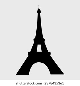 Eiffel tower vector silhouette icon.