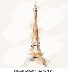 Eiffel Tower vector watercolor creative 