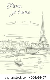 Eiffel Tower view from the  Seine River