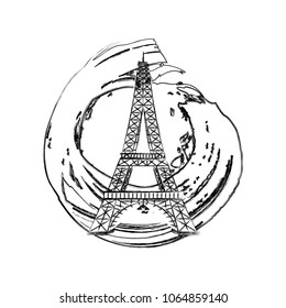 eiffel tower with water mark