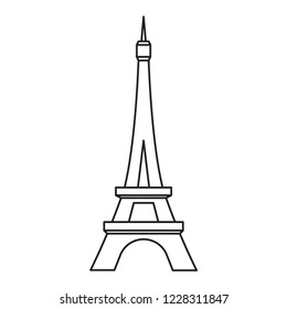 Eiffel tower, world famous landmark in France, vector  illustration, modern concept, outline style