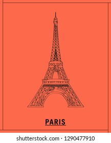 Eiffel tower.hand drawn sketch