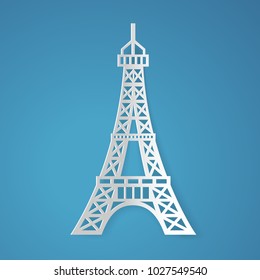 Eiffel vector designed in paper art style.
