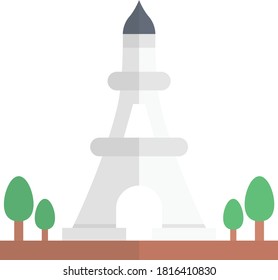 Eiffel vector flat color icon 