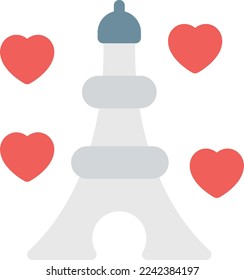 eiffel Vector illustration on a transparent background. Premium quality symmbols. Line Color vector icons for concept and graphic design.