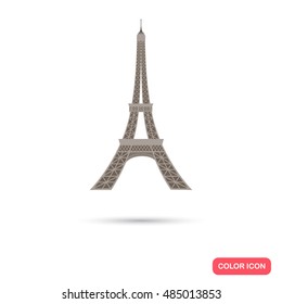 Eiffell tower collor icon. Flat design