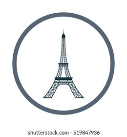 Eiffell tower icon. Simple design for web and mobile