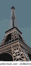 Eiffle tower with blue background