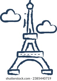 Eiffle tower hand drawn vector illustration