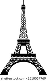 eiffle tower monochrome isolated with a little detailing