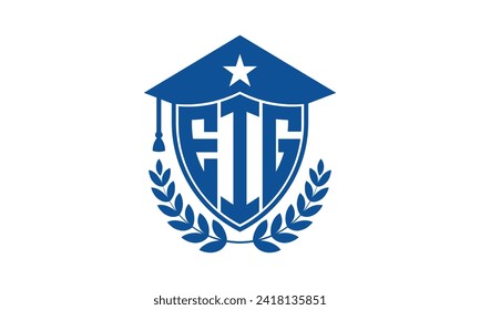 EIG initial letter academic logo design vector template. monogram, abstract, school, college, university, graduation, symbol, shield, model, institute, educational, coaching canter, tech, sign, badge