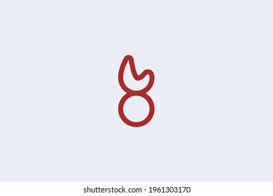 Eight 8 Fire logo monogram Vector illustration