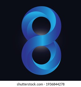 Eight 8 number. Vector Illustration