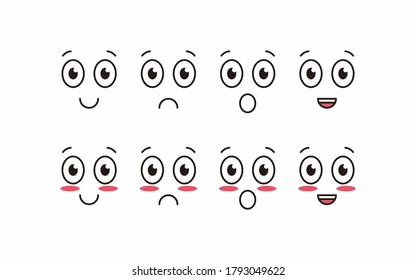eight 8 set of boys and girls fun expressions