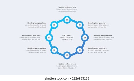 Eight 8 Steps Options Circle Round Business Infographic Modern Design Template