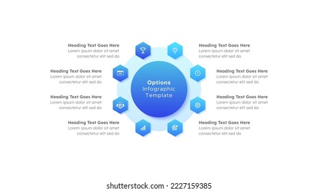 Eight 8 Steps Options Circle Business Infographic Modern Design Template