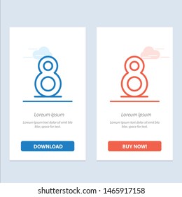 Eight, 8th, 8,   Blue and Red Download and Buy Now web Widget Card Template. Vector Icon Template background