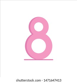 Eight, 8th, 8,   Flat Color Icon. Vector icon banner Template