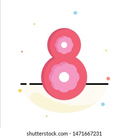 Eight, 8th, 8, Flower Abstract Flat Color Icon Template