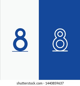 Eight, 8th, 8,  Line and Glyph Solid icon Blue banner
