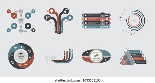 Eight Analytics Charts Templates Set