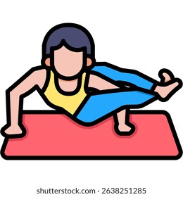 Eight Angle Pose Icon Lineal Color Vector Illustration