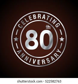 Eight anniversary celebration logotype. 80th anniversary logo collection. Anniversary label. Anniversary logo template. Anniversary sign. Vector Illustration