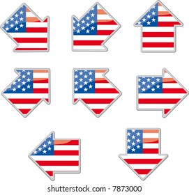 eight arrow shapes with the Usa flag inside