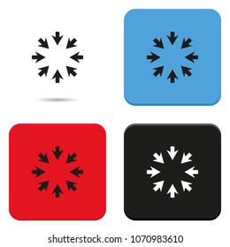 Eight arrows flat vector icon.
