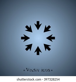 Eight arrows icon. Flat illustration.