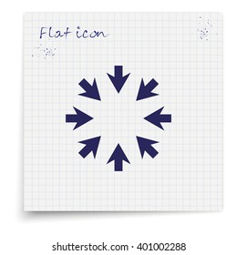 Eight arrows icon. Flat illustration.