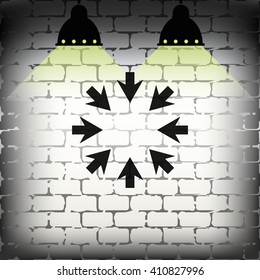 Eight arrows icon. Flat illustration.