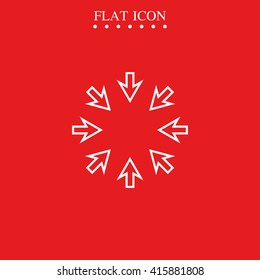 Eight arrows icon. Flat illustration.