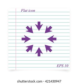 Eight arrows icon. Flat illustration.
