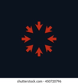 Eight arrows icon. Flat illustration.