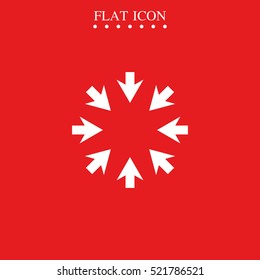 Eight arrows icon. Flat illustration.
