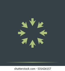 Eight arrows icon. Flat illustration.