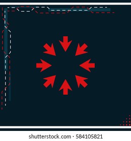 Eight arrows icon. Flat illustration.