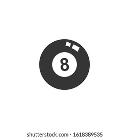 Eight Ball Billiards Icon vector sign isolated for graphic and web design. Pool Eight Ball symbol template color editable on white background