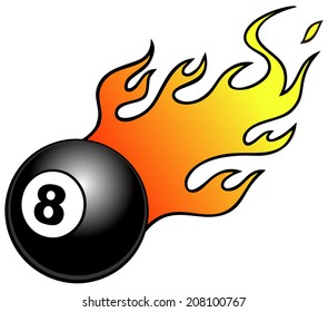 Eight Ball With Flames