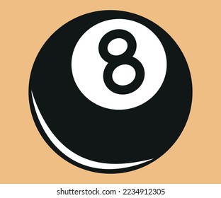 Eight Ball flat design Vector Illustration