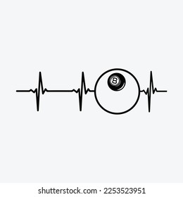 Eight Ball Heartbeat Funny Billiards Lover Or Player