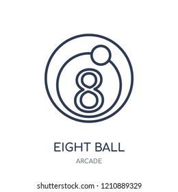 Eight ball icon. Eight ball linear symbol design from Arcade collection.